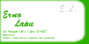 erno lapu business card